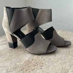 Franco Sarto Grey Nubuck Leather Heels, Size 7